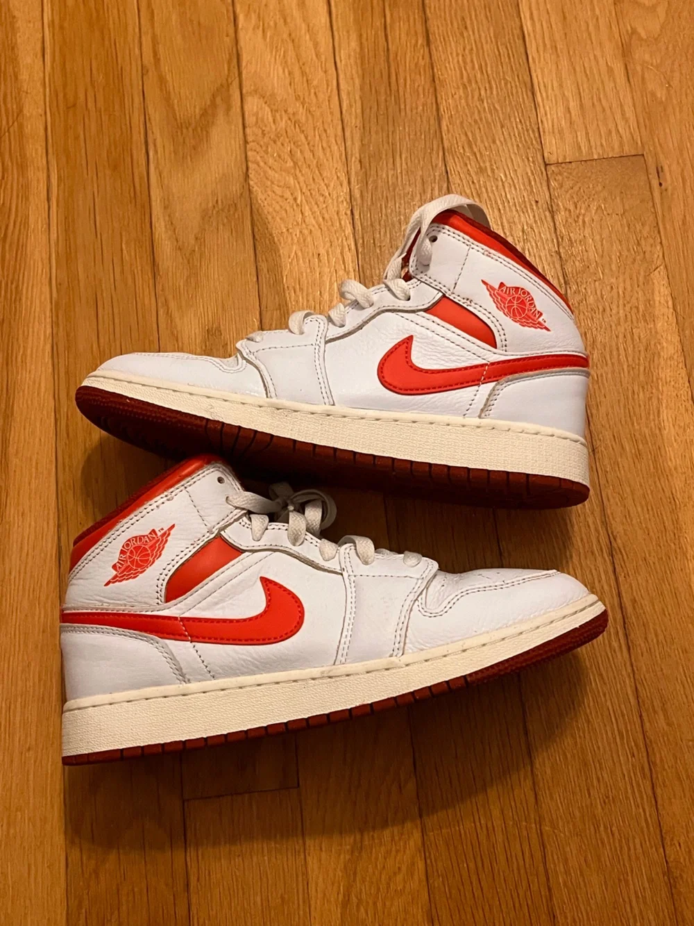 Nike Kids High-Top Sneakers - White & Red